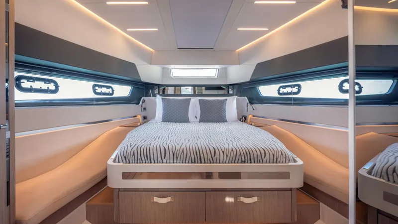 Slide: The Image of Luxurious cabin of the 2023 Fjord 53XL yacht. - 13
