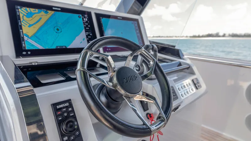 Slide: The Image of Fjord 53XL yacht helm with navigation systems, 2023 model. - 5