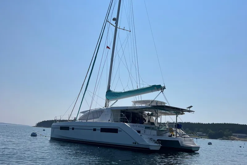 Slide: The Image of Modern bathroom in 2013 Leopard 48 yacht with shower and sleek sink design. - 121