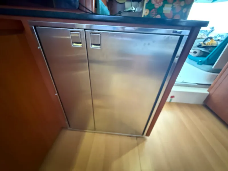 Slide: The Image of Open freezer with multiple drawers inside a 2013 Leopard 48 yacht. - 27