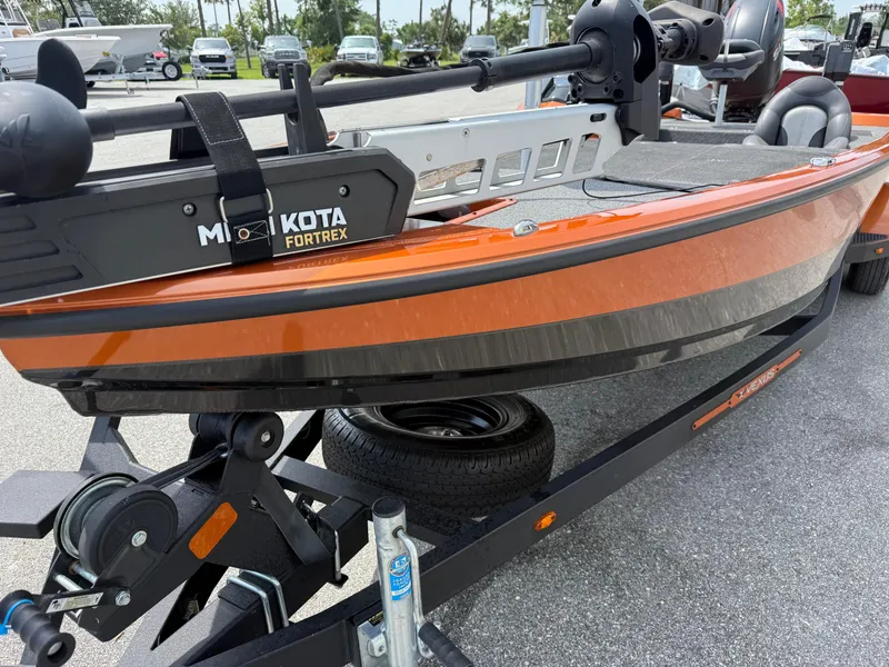 Slide: The Image of 2020 Vexus AVX 1980 boat with Minn Kota Fortrex motor on trailer. - 3
