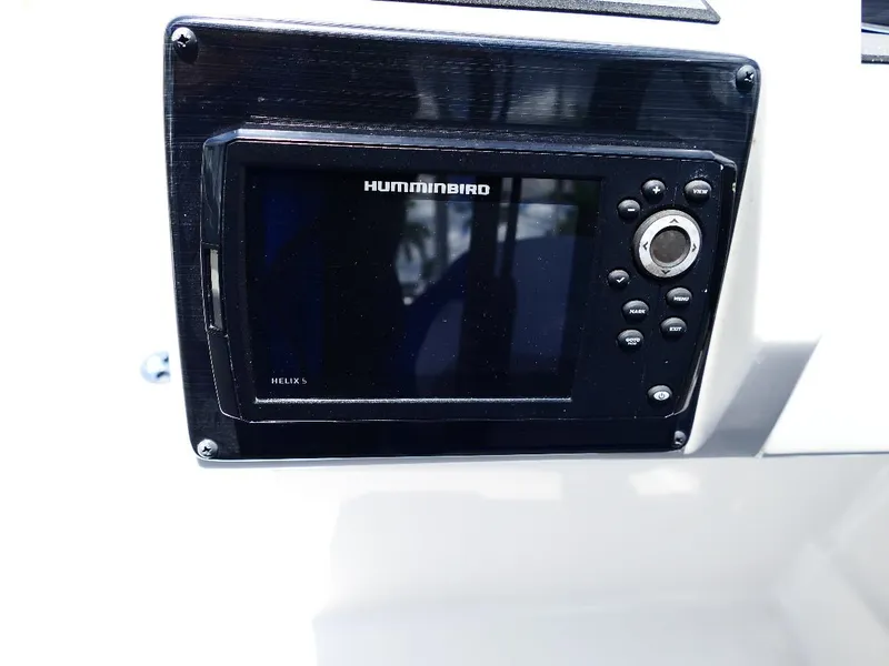 Slide: The Image of Humminbird Helix 5 fish finder on 2021 Starcraft SVX 211 OB boat dashboard. - 13