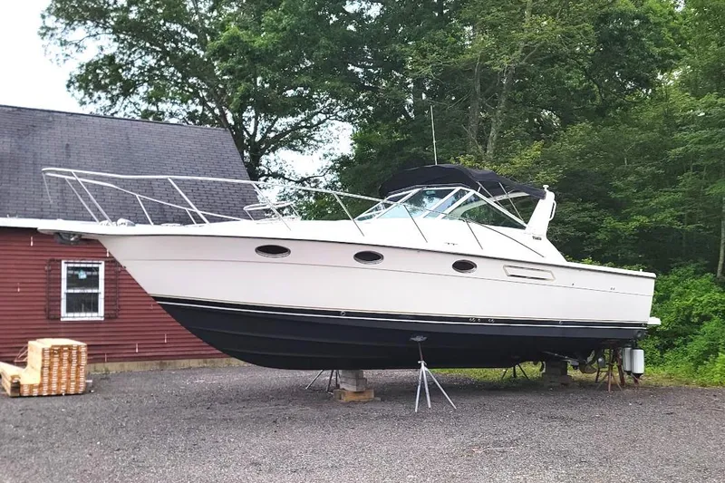 Slide: The Image of Tiara Yachts 3100 Open, 1995 model, on land with 2017 FWC engines. - 15