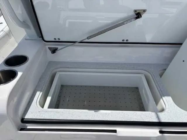 Slide: The Image of Open storage compartment on 2025 Sea Fox 328 Commander boat. - 18