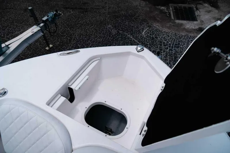 Slide: The Image of 2025 Sea Fox 228 Commander boat interior storage compartment. - 13