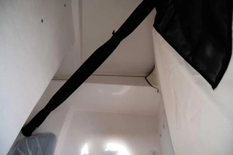 Slide: The Image of Interior view of 2025 Sea Fox 228 Commander boat cabin, featuring sleek design elements. - 16