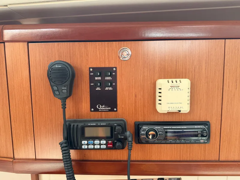 Slide: The Image of Control panel on a 2008 Beneteau Oceanis 40 yacht with radio and thermostat. - 30