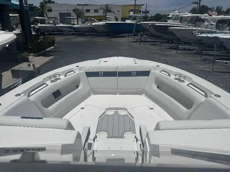 Slide: The Image of 2026 Sea Fox 288 Traveler boat interior with spacious seating and modern design. - 7