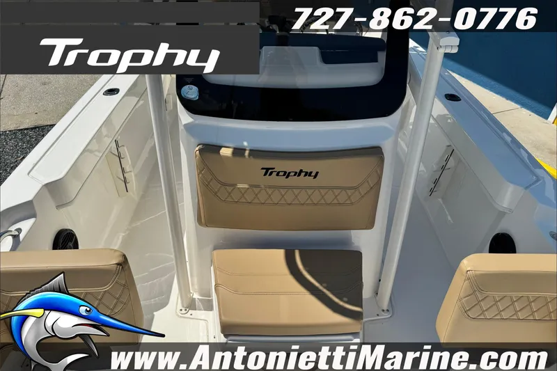 Slide: The Image of 2025 Trophy T20 CC boat interior with seating, showcased by Antonietti Marine. - 23