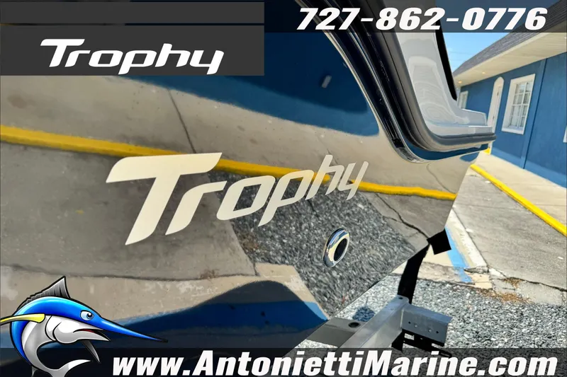 Slide: The Image of 2025 Trophy T20 CC boat displayed at Antonietti Marine dealership. - 6