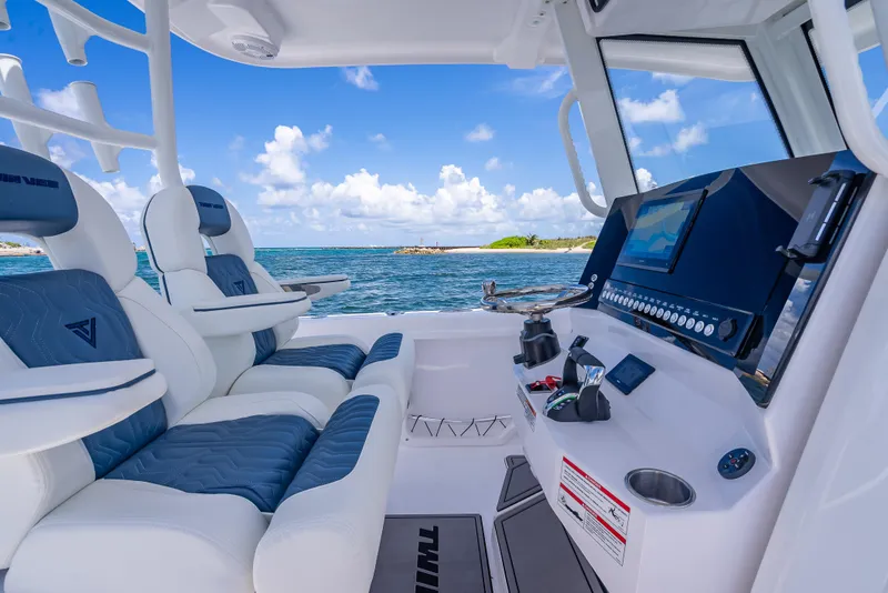 Slide: The Image of Interior of 2026 Twin Vee 260 GFX2 CC boat with ocean view. - 39