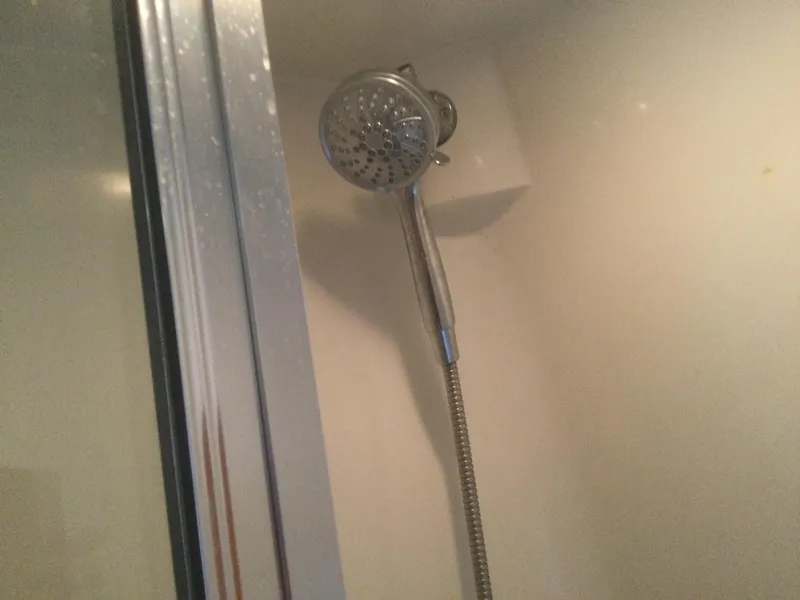 Slide: The Image of Showerhead in 1995 Carver 430 Cockpit Motor Yacht bathroom. - 47