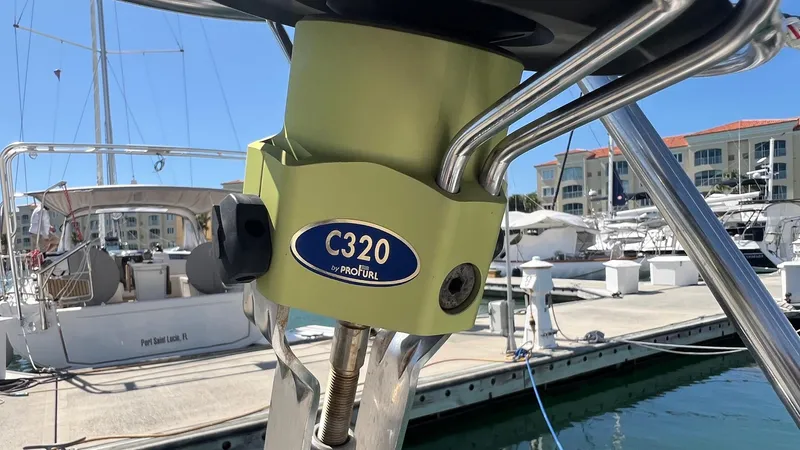 Slide: The Image of Close-up of Profurl C320 on 1976 Endeavour 32' Sloop at marina. - 8