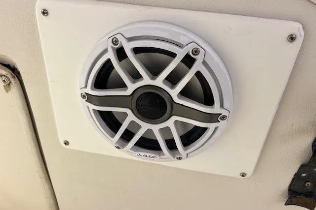 Slide: The Image of Marine speaker installed on a 1981 Viking 35 Convertible boat. - 39