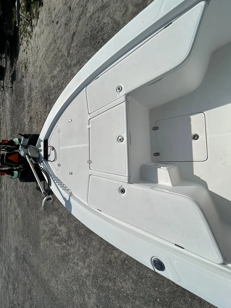 Slide: The Image of Kenner Vision 2103 boat deck, 2008 model, with storage compartments and trolling motor. - 7