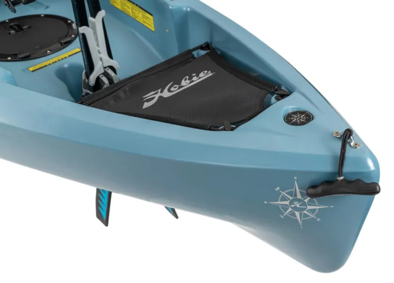 Slide: The Image of 2025 Hobie Mirage Compass Duo kayak, blue hull, pedal drive system, compass graphic. - 3