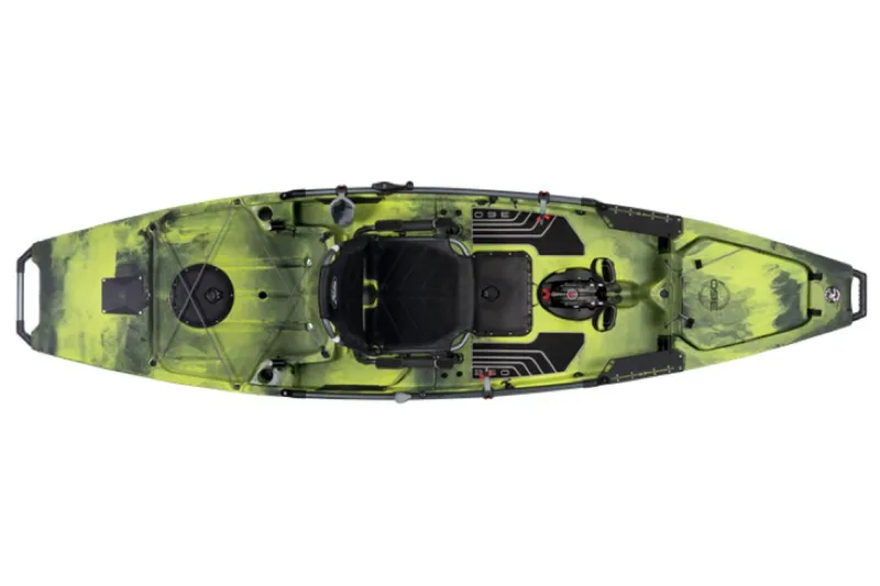 Slide: The Image of 2025 Hobie Mirage Pro Angler 12 kayak with 360 Drive Technology, top view. - 10