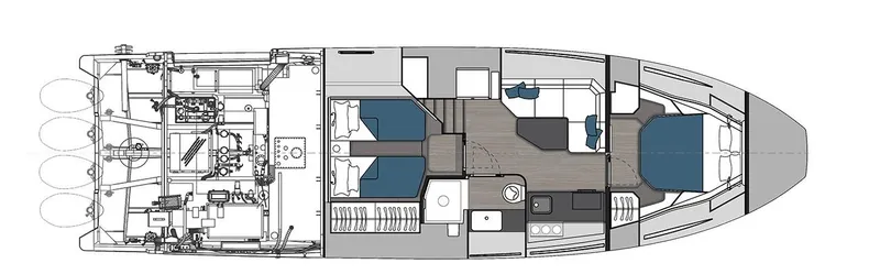 Slide: The Image of Floor plan of 2022 Azimut Verve 47 luxury yacht, showcasing interior layout and design. - 6