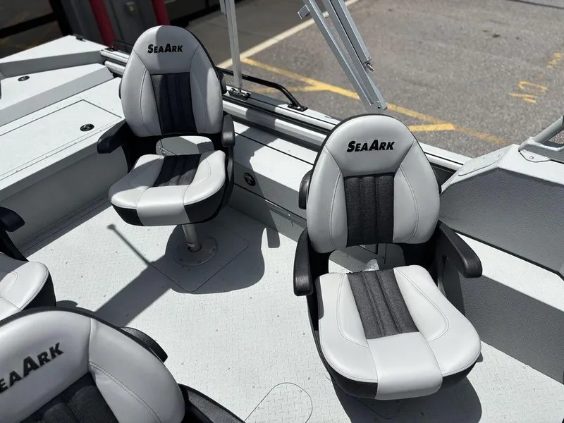 Slide: The Image of 2026 SeaArk ProCat 240 boat interior with two cushioned seats. - 19