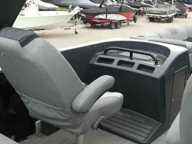 Slide: The Image of Interior of a 2023 Massimo Marine LIMITED boat with gray seating. - 27