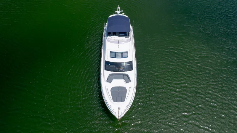 Slide: The Image of Aerial view of 2017 Princess S65 yacht on green water. - 7