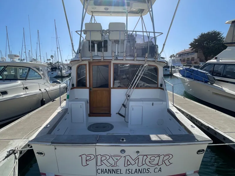 Slide: The Image of 1989 Ocean Yachts 35 Super Sport docked at marina, Channel Islands, CA. - 2