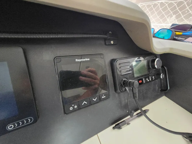 Slide: The Image of Control panel of a 2018 Bali 4.1 Catamaran with Raymarine equipment. - 7
