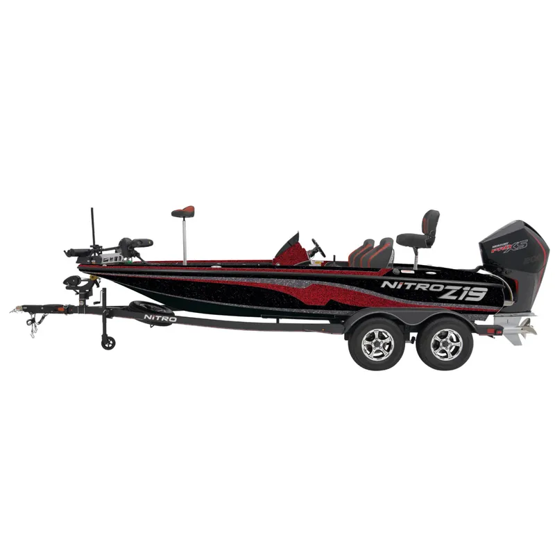 The Image of 2025 Nitro Z18 Pro fishing boat with trailer, side view. - 0