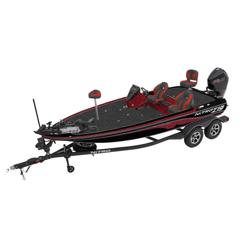 Slide: The Image of 2025 Nitro Z18 Pro fishing boat with trailer, featuring sleek design and modern equipment. - 1