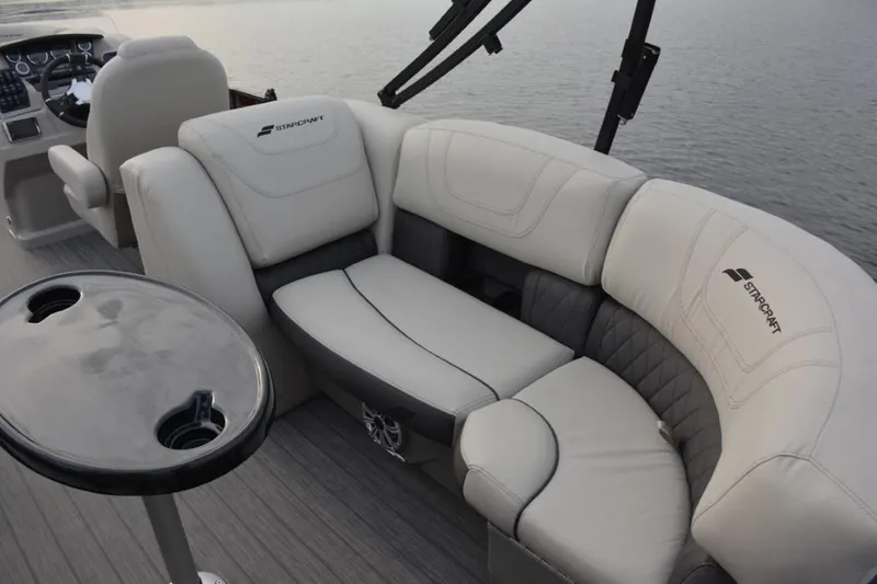 Slide: The Image of Luxurious seating on 2025 Starcraft SLS 3 boat with elegant design and comfort. - 4
