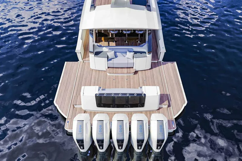 Slide: The Image of 2026 Scout 670 LXS luxury boat cruising on open water. - 2