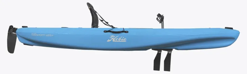 The Image of 2024 Hobie Passport 10.5R DLX Glacier 24 kayak, side view, blue color. - 1
