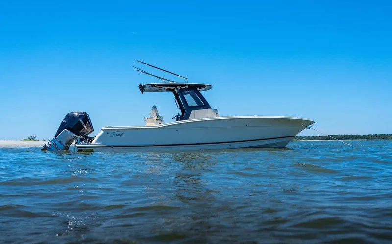 Slide: The Image of Luxurious seating area on 2026 Scout 288 LXF boat, featuring elegant design and comfort. - 9