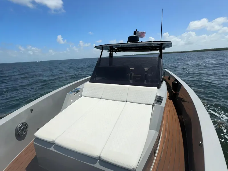 Slide: The Image of 2021 De Antonio Yachts D42 cruising on open water under clear skies. - 18