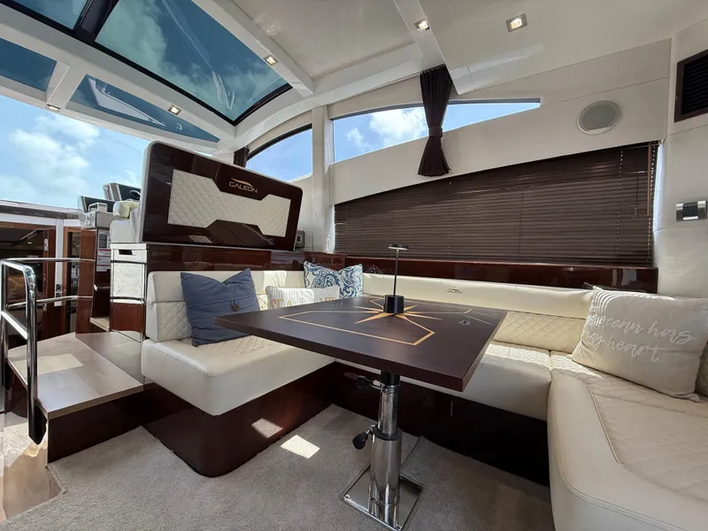 Slide: The Image of Luxurious interior of 2019 Galeon 430 HTC yacht with modern kitchen and sleek design. - 21