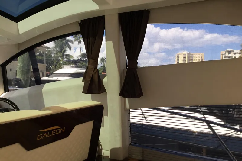 Slide: The Image of Modern kitchen interior of 2019 Galeon 430 HTC yacht with sleek countertops and appliances. - 31