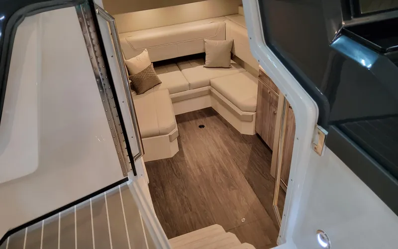 Slide: The Image of Interior of 2026 Formula 400 Super Sport Crossover, featuring elegant seating and modern design. - 28