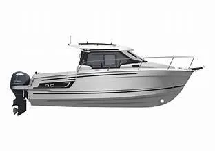 Slide: The Image of 2023 Jeanneau NC795 S2 boat, side view, sleek design, outboard motor. - 27