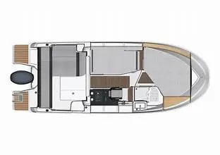 Slide: The Image of 2023 Jeanneau NC795 S2 boat layout, top view, showcasing interior design and features. - 29