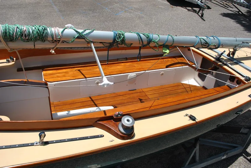 Slide: The Image of 2006 Edey & Duff Sakonnet 23 sailboat with wooden deck and rigging. - 18