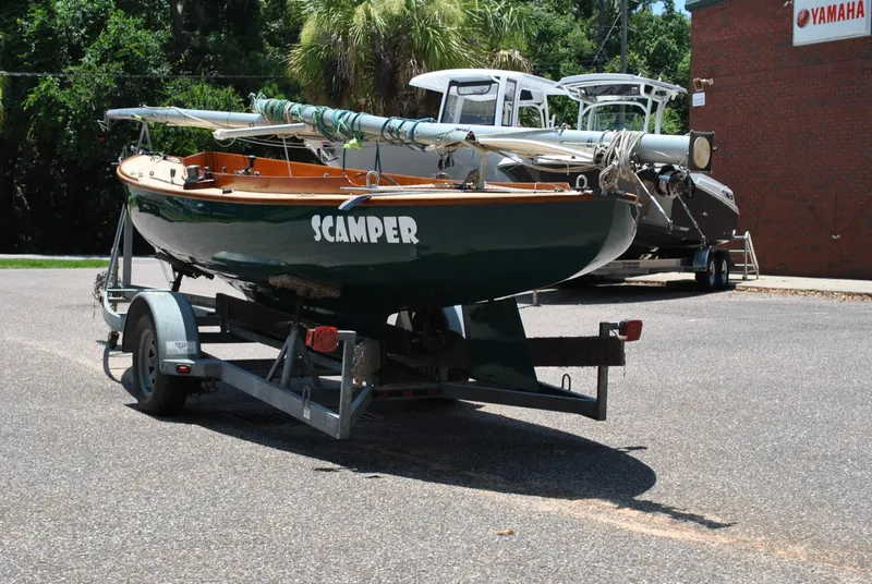 Slide: The Image of 2006 Edey & Duff Sakonnet 23 sailboat on trailer, parked outdoors. - 5