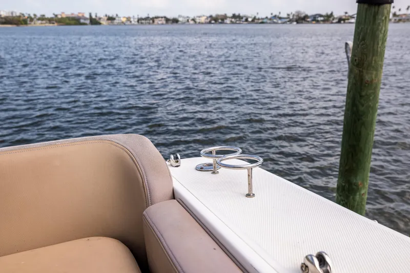 Slide: The Image of 2016 Sea Ray 310 Sundancer boat interior with water view. - 26