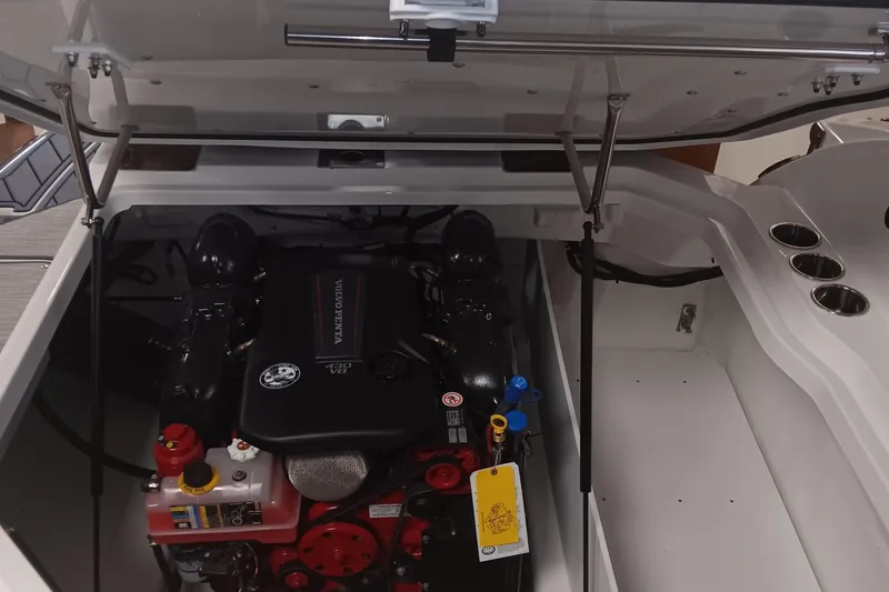Slide: The Image of Engine compartment of 2025 Cobalt R6 boat with Volvo Penta V8 engine. - 22