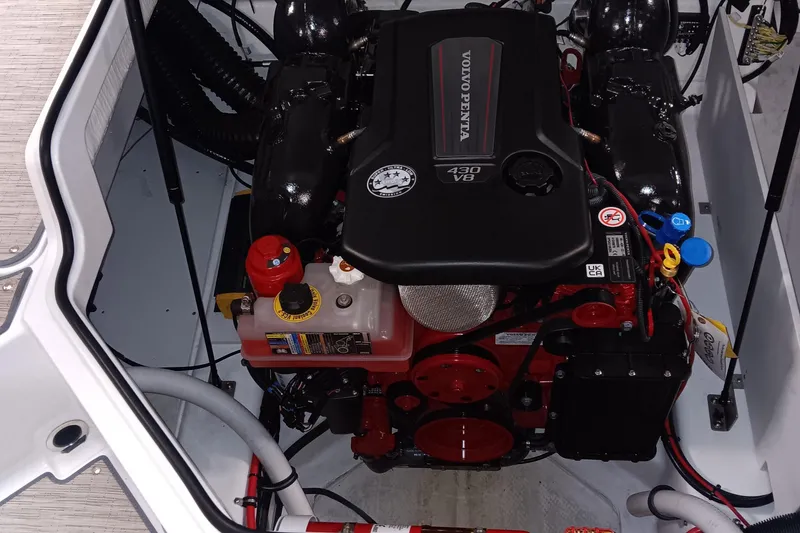 Slide: The Image of Engine compartment of 2023 Cobalt R4 with Volvo Penta 430 V8 engine. - 5