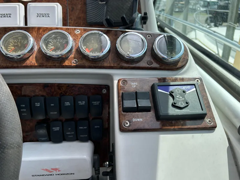 Slide: The Image of Control panel of a 2005 Formula 37 PC boat with Volvo Penta gauges. - 28