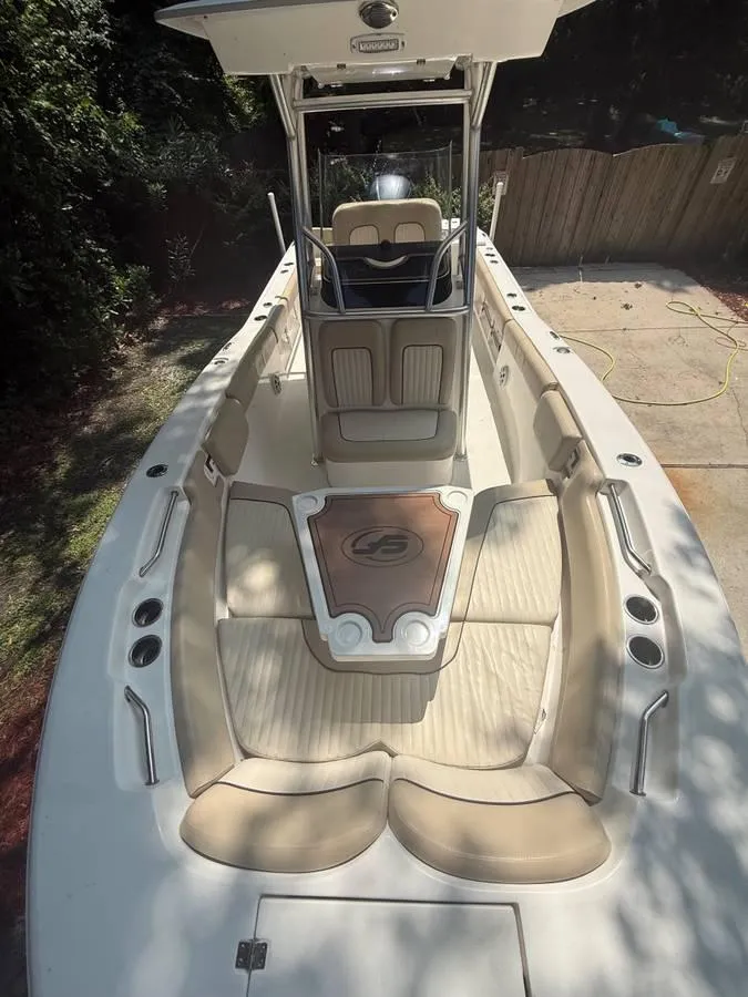 Slide: The Image of 2018 Sea Fox 248 Commander boat interior with seating and console. - 9