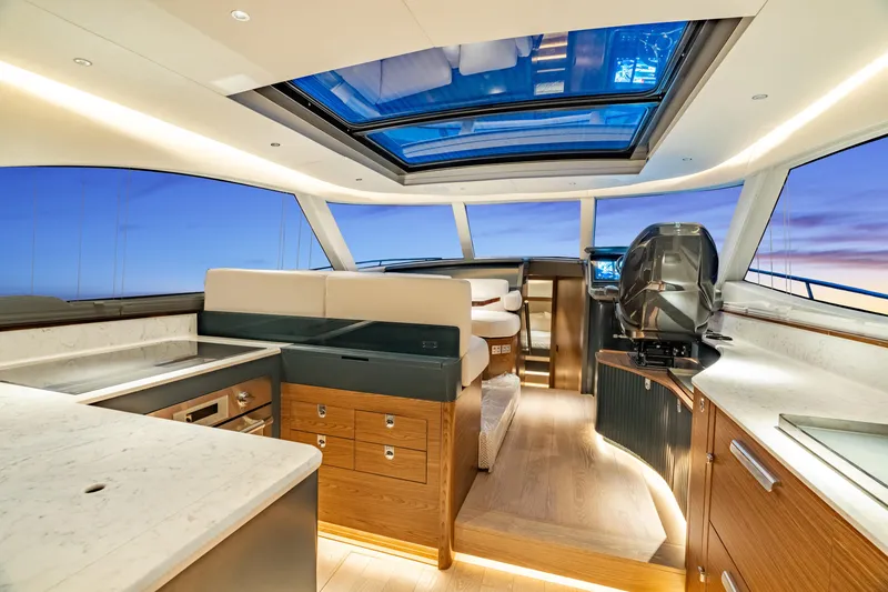 Slide: The Image of Luxurious interior of 2025 ECLIPSE 505 Shadow yacht with modern design and panoramic views. - 8