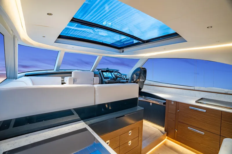 Slide: The Image of Luxurious interior of 2025 ECLIPSE 505 Shadow yacht with modern design and panoramic windows. - 9
