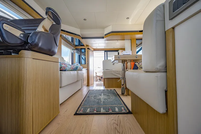 Slide: The Image of Luxurious interior of 2017 Absolute 50 Fly yacht with modern seating and elegant decor. - 22