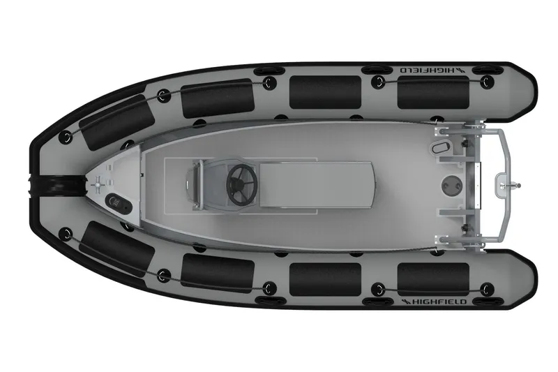 Slide: The Image of 2024 Highfield Patrol 420 boat, top view, featuring sleek design and durable construction. - 7